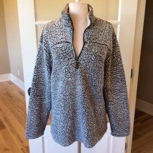 Frosted Charcoal Pullover Sherpa Mens Small